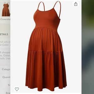 GINKANA Maternity Dress Adjustable Strappy Summer Casual Swing Dress